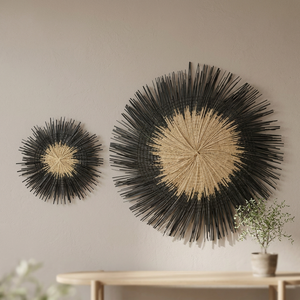 Handmade Boho Traditional Style Bamboo Wall Decor Set 2 Black Mix Natural Color Home Decor Wholesale Viettime Craft - Product Image 3