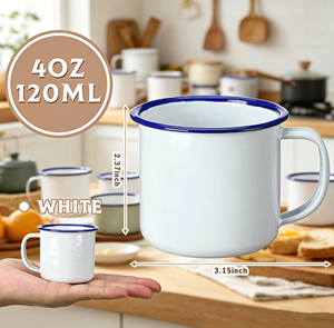 Tasse à café et à thé portable pour le camping en plein air avec poignée en métal, ustensile de cuisine - Product Image 2