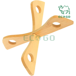 Tapis en bambou résistant à la chaleur de dessous de plat en bambou avec la conception compacte pliante de croix antidérapante - Product Image 1