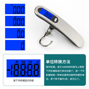 Pèse-bagages numérique portable A24 à crochet, 50 kg, en acier inoxydable, pour voyage - Product Image 5