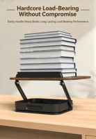 Support de lecture multifonctionnel pour bureau avec supports pliables pour ordinateur portable et rangement rotatif pour livres, pour une organisation pratique