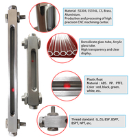 Jauge de niveau d'huile tubulaire en acier inoxydable et aluminium avec manomètre mâle, jauge de niveau d'huile