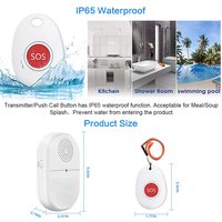 Système d'appel sans fil Daytech VP02 pour soignants, bouton longue portée, étanche, pour situations d'urgence personnelles