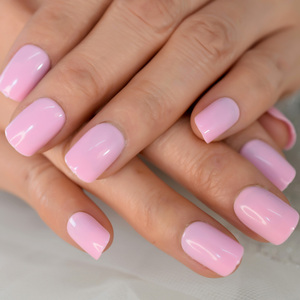 <span class=keywords><strong>Uñas</strong></span> postizas <span class=keywords><strong>cortas</strong></span> <span class=keywords><strong>de</strong></span> acrílico, color rosa claro, diseño Simple, ovalado, brillante - Product Image 4