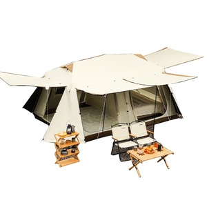 Carpa de Camping Arctic Wolf, Negra, con Protección Solar, Impermeable, para Varias Personas, Totalmente Automática, de Doble Capa, Estilo Chimenea, Oxford - Product Image 5