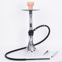 Chicha de luxe de taille moyenne en alliage d'aluminium, modèle Hookah Factory, avec un tuyau et un coffret cadeau