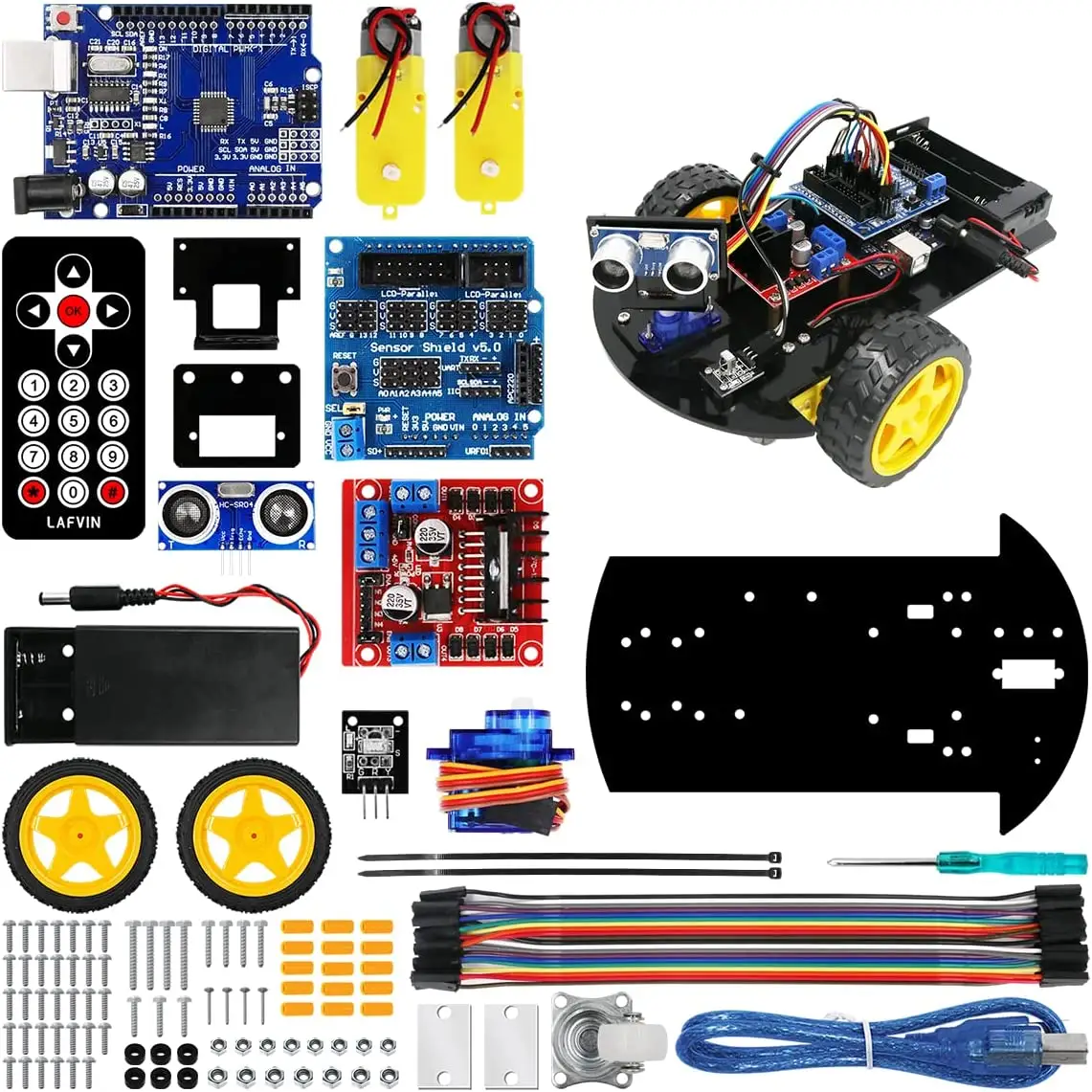 Комплект шасси Smart Robot Car 2WD с ультразвуковым модулем, пульт дистанционного управления для набора «сделай сам», обучающие игрушки для R3 для arduino