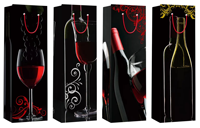 Luxuriöse Weinflaschen-Verpackungstasche mit Laminierung Schwarze Papier-Geschenktasche für Wein & Champagner Option für Individuelles Logo