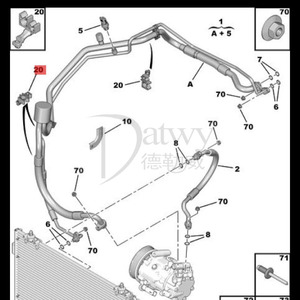Clip di Fissaggio OE 1608682680 6460N1 per Tubo A/C <span class=keywords><strong>Citroen</strong></span> Berlingo III C4 I II <span class=keywords><strong>C8</strong></span> Jumpy III Scudo III Ulysse II (Marca Datwy) - Product Image 5
