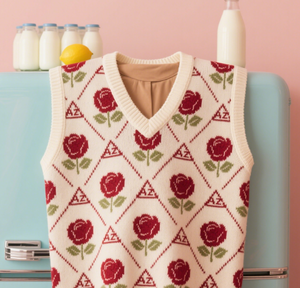 2025 nuovo <span class=keywords><strong>gilet</strong></span> a girocollo in maglia Jacquard con motivo a cuore semplice retrò da <span class=keywords><strong>donna</strong></span> di moda autunnale - Product Image 5