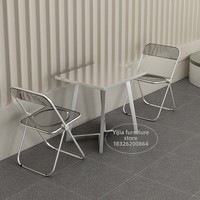 Tables à manger rectangulaires en acier inoxydable épaissies, pieds en forme de V, robustes et économiques pour les cafétérias, les snack-bars, les pubs