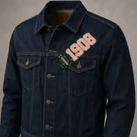 Écusson brodé en chenille personnalisé rose et vert à lettrage diagonal, motif badge appliqué, à coudre