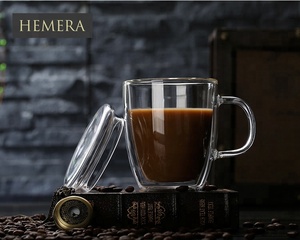 400 ML ODM/OEM alta borosilicato de vidrio de doble pared taza de café reutilizable de café tazas de vidrio - Product Image 2