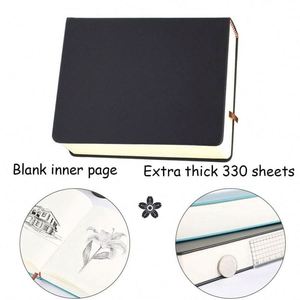 Wholesale Leather Hardcover A5 Custom Journal <b>Notebooks</b> with Thickened Painting Paper 180 Sheets Thread Sewn for Gift - Product Image 2