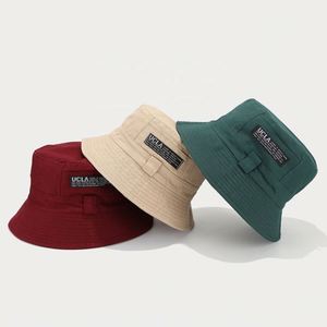 Design Custom Private Logo Letters Woven Label Vintage Reversible Women Men Summer Casual Bucket Sun <b>Hat</b> - Product Image 3