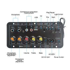 Amplifier Karaoke, Digital AC220V profesional Subwoofer Satu mikrofon dengan komunikasi USB untuk speaker 6-12 inci - Product Image 5