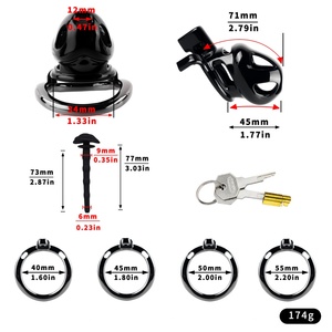 กรงครอบอวัยวะเพศชาย FRRK-298 ไซส์ S M L ทำจากวัสดุ ABS พร้อมตัวล็อคแบบซ่อน วัสดุอลูมิเนียมอัลลอยด์ แหวนรัดอวัยวะเพศชาย ซิลิโคนสำหรับท่อปัสสาวะ สำหรับการออกกำลังกายอวัยวะเพศชาย 18+ - Product Image 6