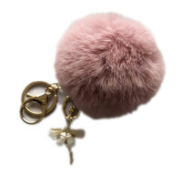 Porte-clés Pompon Fille Ballerine en Cristal Adorable de Noël, Pendentifs Boule Moelleuse Ange Dansant Doré, Bijoux de Mode pour Femmes