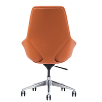 Chaise de bureau en cuir artificiel souple à haute densité à dossier moyen pour coiffeuse d'hôtel