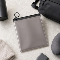 Pochette zippée en PVC givré personnalisée pour chargeur de batterie externe, câble, écouteurs, rangement portable, sac zippé en PVC pour électronique grand public