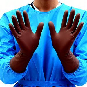 Sarung Tangan Ortopedi Lateks untuk Pemeriksaan Medis Perawatan Lansia Biru Bebas Bubuk Sekali Pakai 13mil Sarung Tangan Ortopedi untuk Ortopedi - Product Image 3