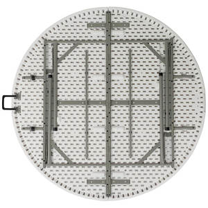 Tavolo Pieghevole Rotondo in Plastica Portatile per Interni ed Esterni, Ideale per Feste, Campeggio e Picnic - Product Image 4