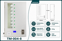 Distributeur automatique mural compact à 8 sélections avec boutons LED et écran LCD pour thé, produits de beauté et articles d'hygiène CE