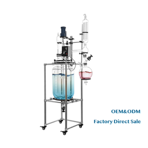 Reactores por lotes de procesos químicos 1L Laboratorio químico Reactor de vidrio con camisa Recipiente Toption Reactor de vidrio | Para I + D y producción - Product Image 1