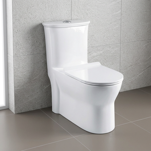 Inodoro de Cerámica Blanco Cuadrado de Una Pieza con Tanque Oculto, Doble Descarga, Ecológico, Montado en el Suelo - Product Image 2