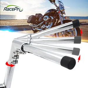 RACEPRO Personalizado 12 "Chrome Guiador Braçadeira 22mm Ape Bar Motocicleta Guiador para Harley Davidson Dyna Softail Touring