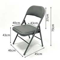 Chaise pliante en métal pratique pour la maison et le jardin, surface lisse, empilable, pour salle à manger, bureau, chaise d'assemblage