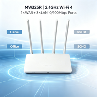 Routeur sans fil MW325R N300 2,4 GHz 300 Mbps 4 antennes 5dBi 1 WAN 3 LAN 100 Mbps Fast Ethernet avec fonction WDS Bridge pour la maison