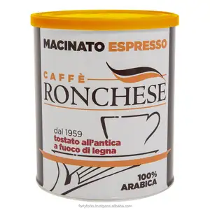 Italian wood roasted espresso coffee 100% Arabica special ground 250gr vacuum can packaging Special Blend