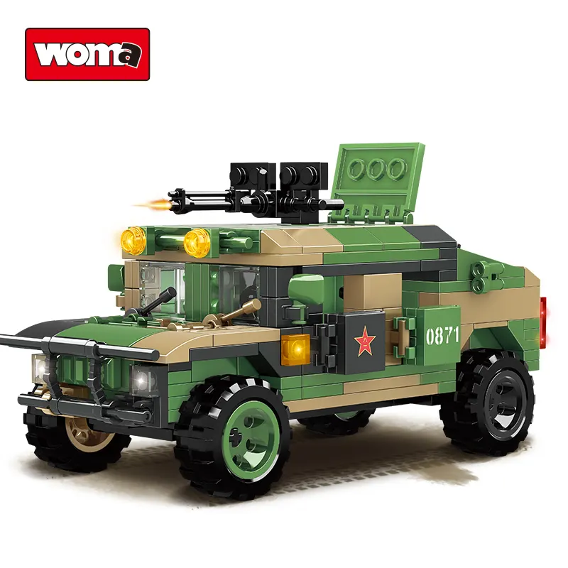 WOMA TOYS C0871 OEM all'ingrosso leggero blindato veicolo dell'esercito auto giocattolo educativo set jouet Building Blocks mattoni auto