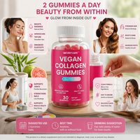Gummies de Collagène Végétalien en Gros OEM ODM Antioxydant Sans Gluten L-Glutathion Acide Hyaluronique Éclaircissant Peau Cheveux Ongles