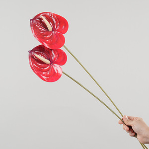 Anturio Artificial Verde Rojo de 60 cm de Greenway, Decoración Floral para Bodas - Product Image 3