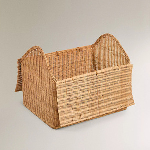 Hand Woven Miniature House <b>Toy</b> <b>Storage</b> <b>Basket</b> Rattan Rectangle Shape Multifunctional Children's Playhouse <b>Storage</b> Solution - Product Image 3