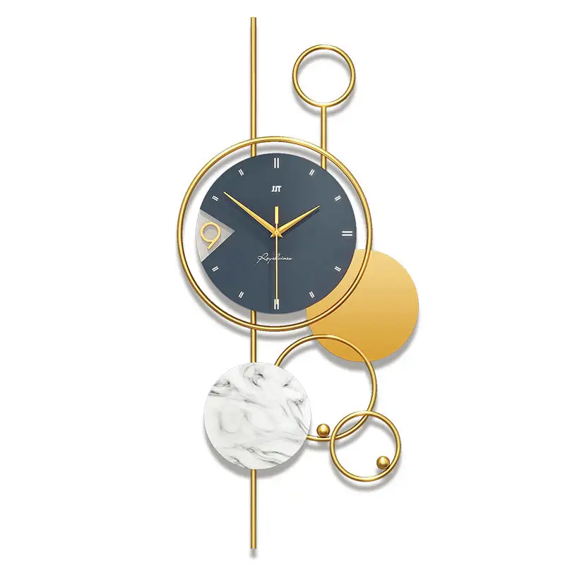 Hersteller Heimdekoration Luxus-Wanduhr Quarz-Analog Neuheit Groß modern leises Metall nordic Iron Wall Clock