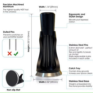 Pida directamente las herramientas de distribución de espresso 9x0,35mm 304 acero inoxidable con 9 agujas adicionales para el reemplazo del agitador <span class=keywords><strong>WDT</strong></span> - Product Image 6