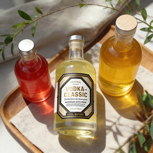 In Stock 100ml 200ml 250ml 375ml 500ml 750ml 1000ml Clear Frosted Empty Vodka <strong>Glass</strong> <strong>Bottle</strong> With Stopper - Product Image 3