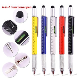 Custom Logo 6-in-1 Multifunction <strong>Office</strong>/Gifts <strong>Tool</strong> Pen 1.0mm Metal for Stylus with Screwdriver Ruler Level for Writing - Product Image 1