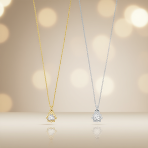 Collana con Ciondolo Diamante Angelina 6mm in Acciaio Inossidabile Color Oro e Argento, Gioielli Minimalisti da Donna per Uso Quotidiano - Product Image 2