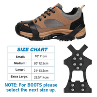 SUNNYHOPE Crampons de traction en cuir véritable 6 dents bloc acier anti-dérapant chaussures griffes chaînes toile glace pince pointe