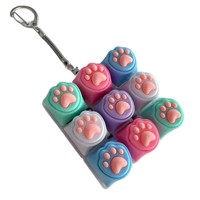 Keycaps rose patte de chat Macaron pour clavier mécanique quatre touches, pendentif porte-clés anti-stress