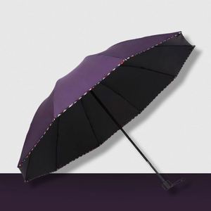 Paraguas Plegable de 10 Varillas con Borde Simple, Protección Solar y Contra la Lluvia, para Hombre y Mujer - Product Image 5