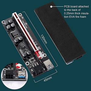 Kinggard <span class=keywords><strong>Ver</strong></span> <span class=keywords><strong>009S</strong></span> PLUS PCIe <span class=keywords><strong>Riser</strong></span> Card 1X เป็น16X Extender สาย3.0 USB 60 cm - Product Image 5