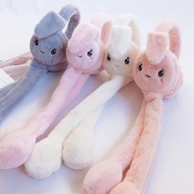 Fashion Moving Earmuffs Foldable Children Women Faux Fur Winter Warm Earmuffs Airbag Moving Ears for Winter Warm Outfits