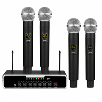 Système de microphone sans fil professionnel UHF 4 canaux X6-4 avec fonction de mise en sourdine automatique, micro portable pour performances scéniques professionnelles et chant