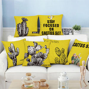 Housse <span class=keywords><strong>de</strong></span> coussin <span class=keywords><strong>de</strong></span> Cactus <span class=keywords><strong>de</strong></span> plantes succulentes d'impression <span class=keywords><strong>de</strong></span> <span class=keywords><strong>lin</strong></span> pour la maison canapé décoratif <span class=keywords><strong>fauteuil</strong></span> chambre - Product Image 2