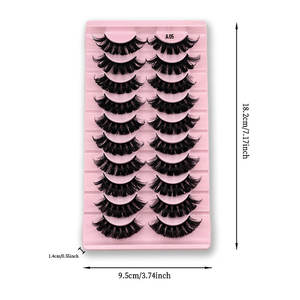 Pestañas Postizas de Estilo Europeo Americano, Tipo <span class=keywords><strong>Ruso</strong></span> DD, 10 Pares, Gruesas, Cruzadas, Tira Completa, Otros Materiales, Otros Tipos - Product Image 5